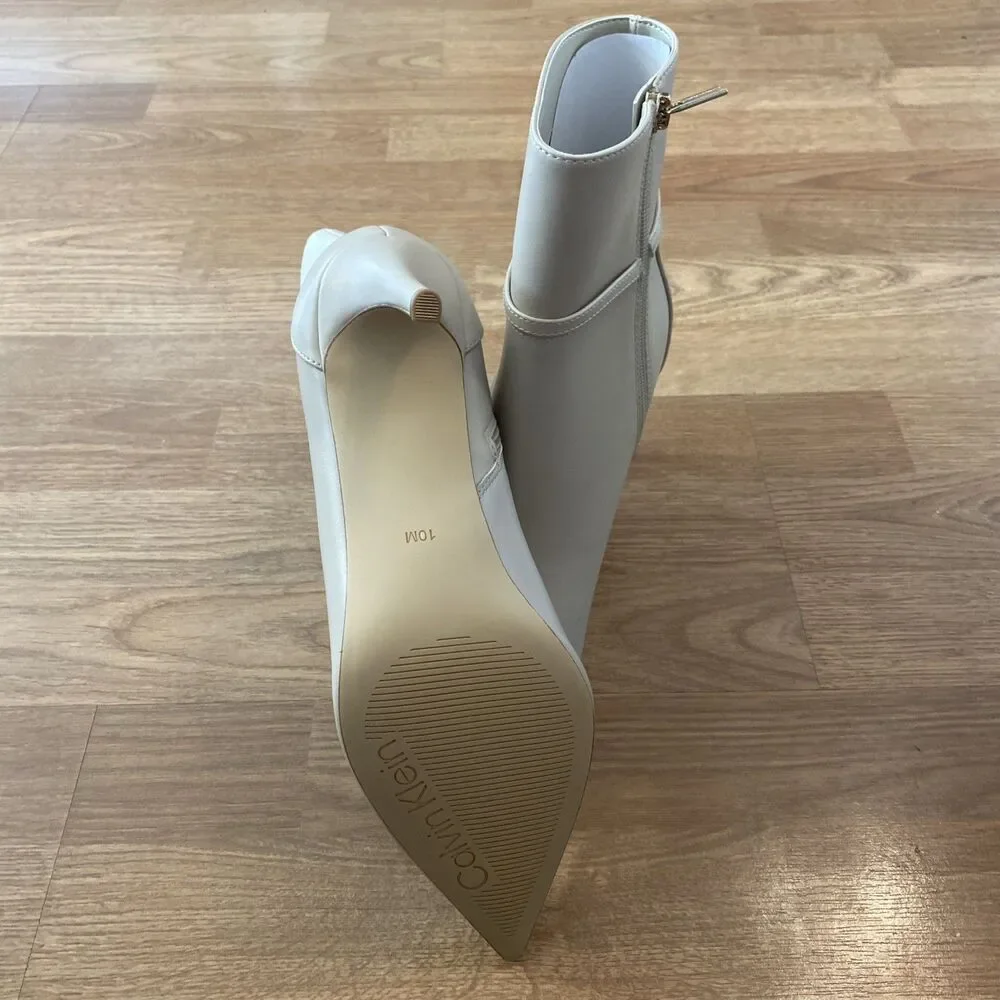 Calvin Klein Women’s Vivera Buckle Strap Stiletto Dress Booties Ivory 10M NIB - Picture 10 of 10